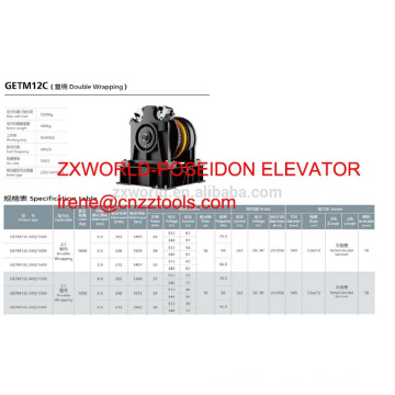 Traktionsmaschine XIZI forvorda GETM12C high speed elevaotr